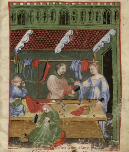 Middeleeuwse afbeelding kleermaker